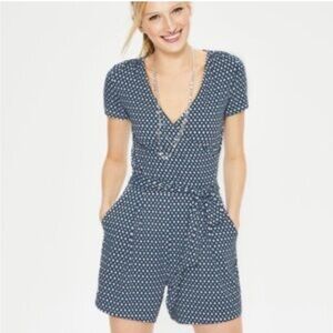 Boden Blue Jersey Romper Playsuit Short Sleeve Size 6R